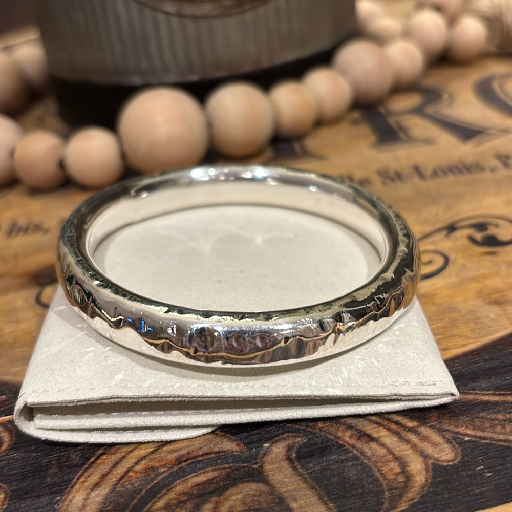 Sterling Silver Hammered Bangle Bracelet
